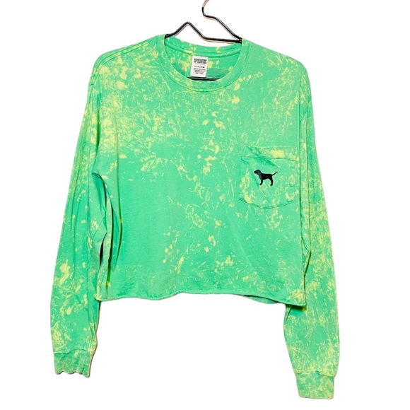 PINK Victoria's Secret Tops - Victoria Secret PINK Tie Dyed Crop Top With “LOVE PINK”Back of Top.